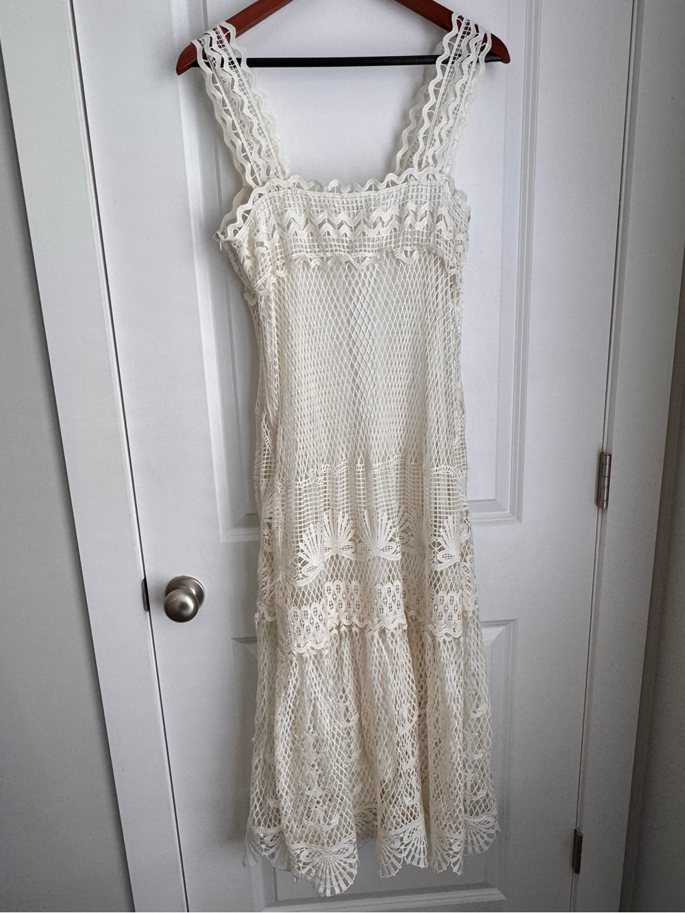 NWOT FARM Rio Off-White Nautical Guipure Maxi Dress S - Picture 4 of 9